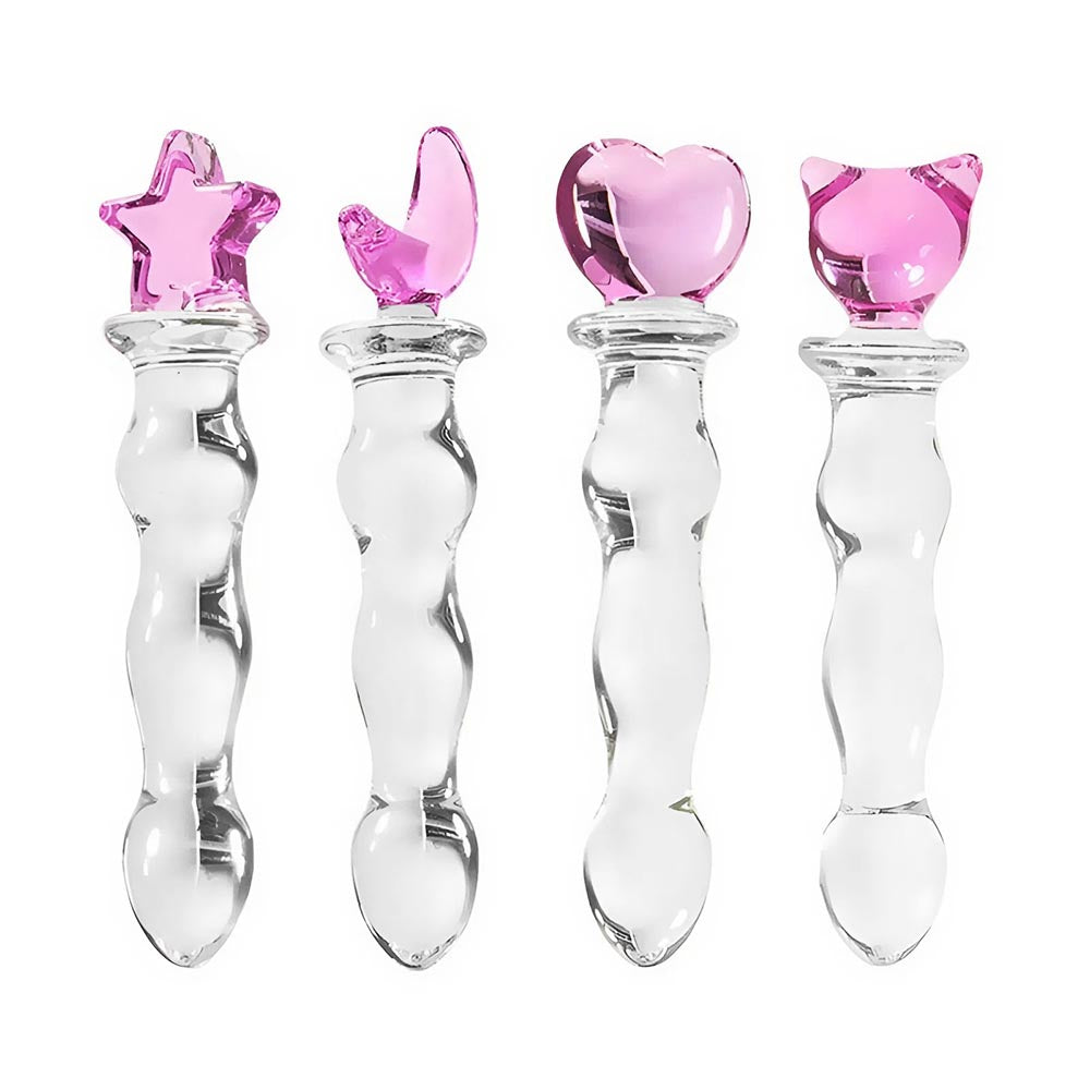 Moon And Star Anal Glass Plug Dildo
