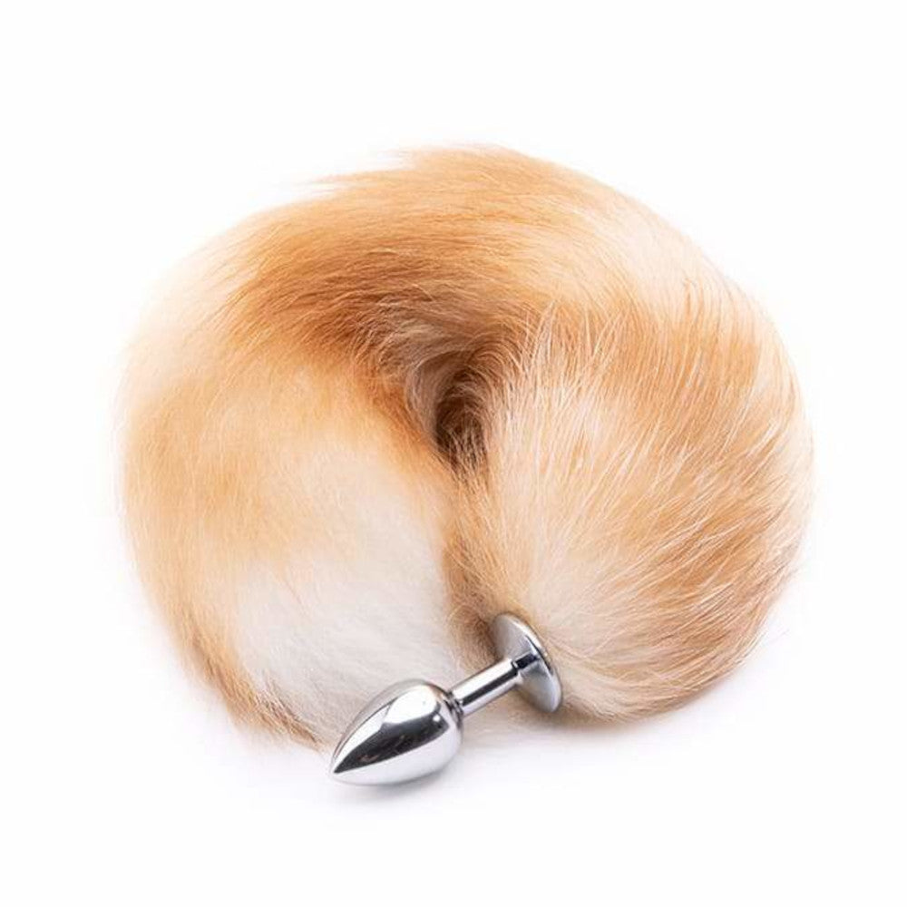 Orange Metal Fox Anal Tail 16"