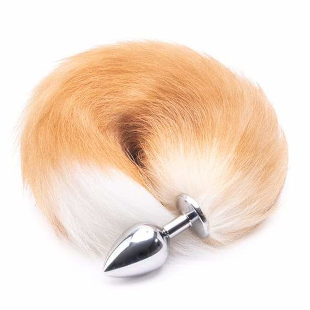 Orange Metal Fox Anal Tail 16"