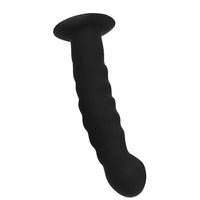 Ribbed Anal Suction Cup Silicone Dildo