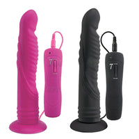 Long Suction Cup Anal Vibrating Dildo