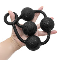 Long Black Anal Silicone Beads