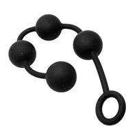 Long Black Anal Silicone Beads