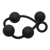 Long Black Anal Silicone Beads