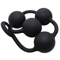 Long Black Anal Silicone Beads
