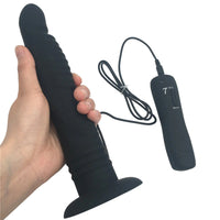 Long Suction Cup Anal Vibrating Dildo