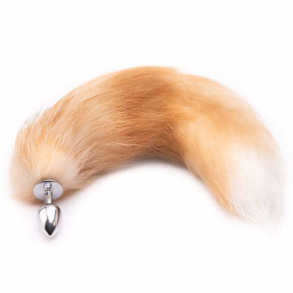 Orange Metal Fox Anal Tail 16"
