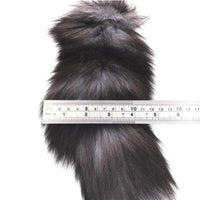 15" Dark Fox Tail with Princess-type Steel Plug and Extra Vibrator