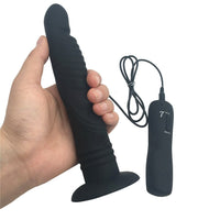 Long Suction Cup Anal Vibrating Dildo