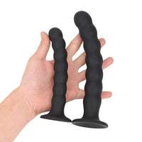 Ribbed Anal Suction Cup Silicone Dildo