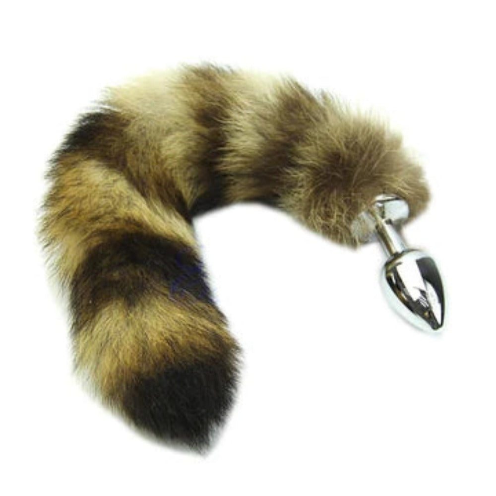16" Kitten Brown Cat Tail with Stainless Steel Plug  Love Plugs CA
