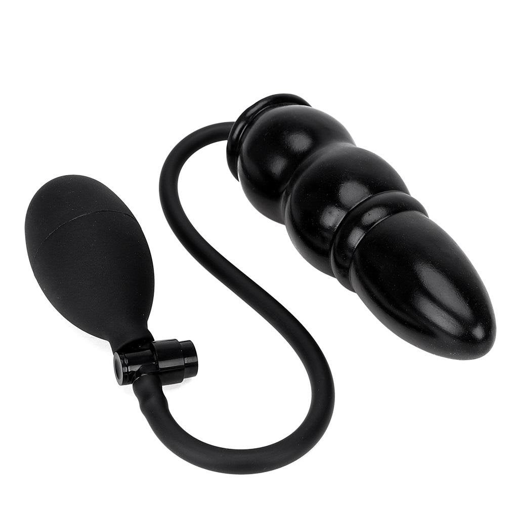 Black Beaded Silicone Inflatable Love Plugs CA