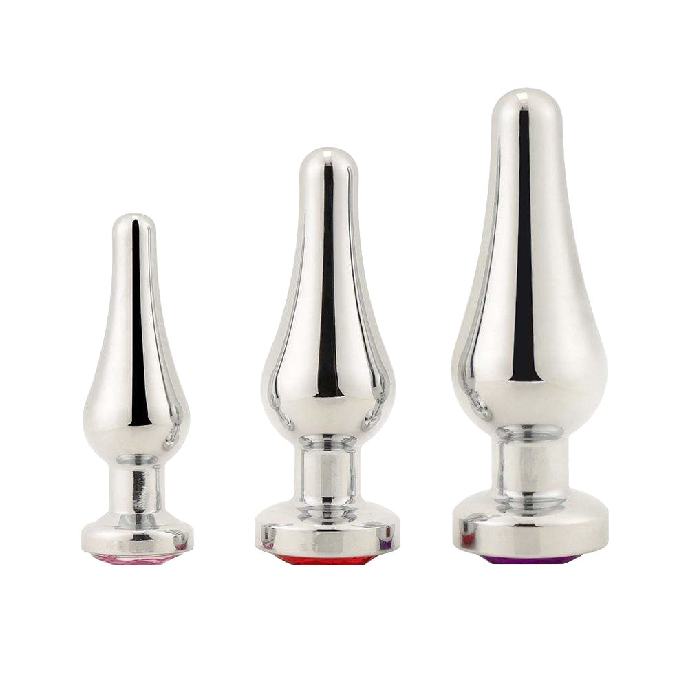 Tapered Steel Anal Jeweled Kit (3 Piece)