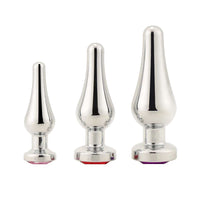 Tapered Steel Anal Jeweled Kit (3 Piece)