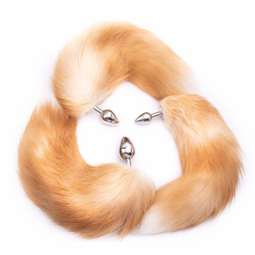 Orange Metal Fox Anal Tail 16"