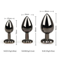 Black Steel Anal Toy Set (3 Piece)