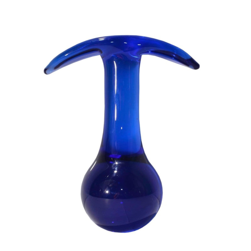 Blue Ball Glass Anal Toy Plug
