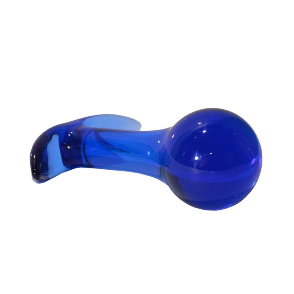 Blue Ball Glass Anal Toy Plug