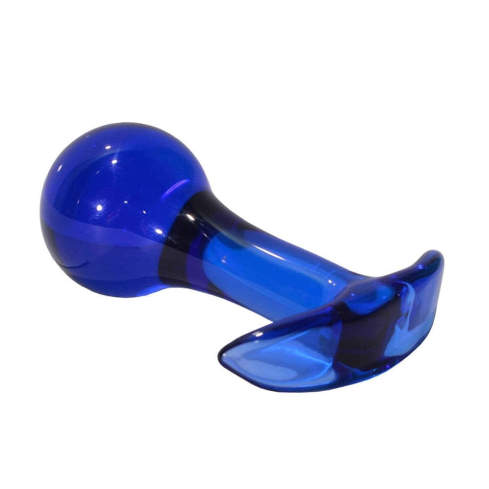 Blue Ball Glass Anal Toy Plug