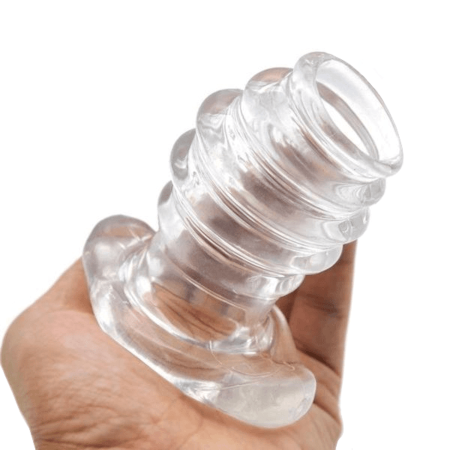 Ribbed Silicone Tunnel Butt Plug