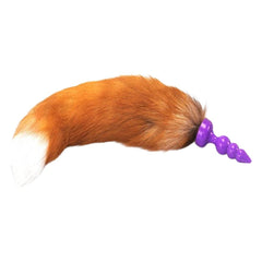 16" Orange Brown Cat Tail Silicone Plug
