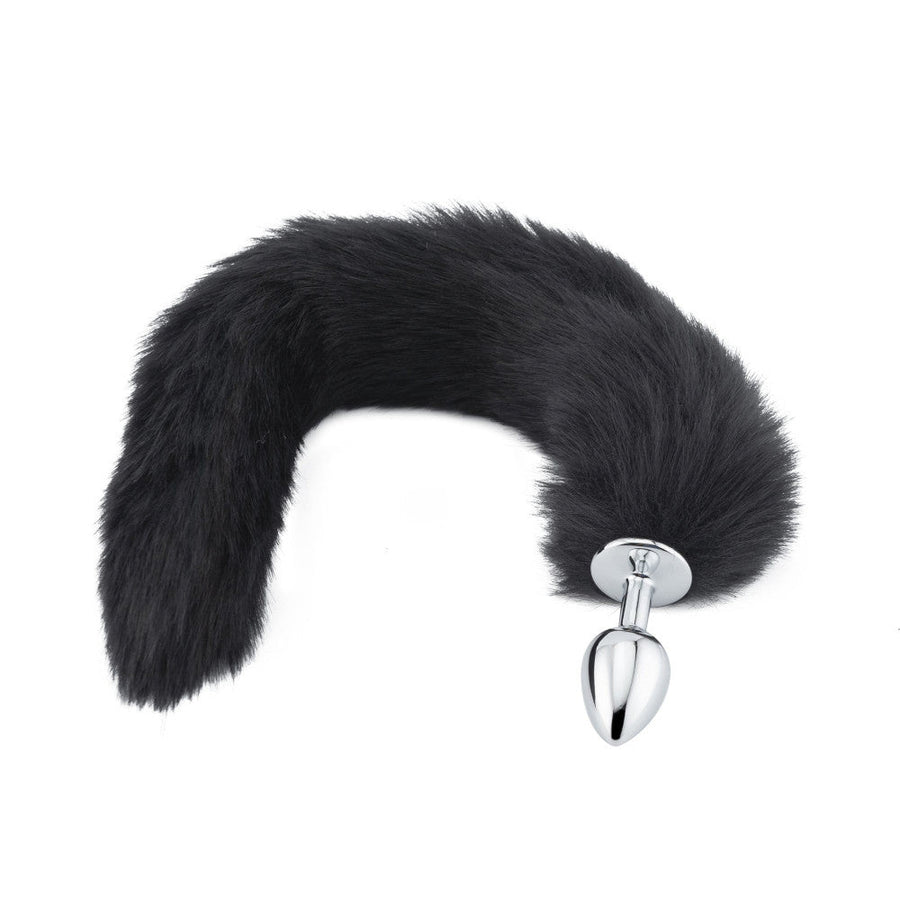 18-in Black Fox Tail With Plug-Shaped Metal End