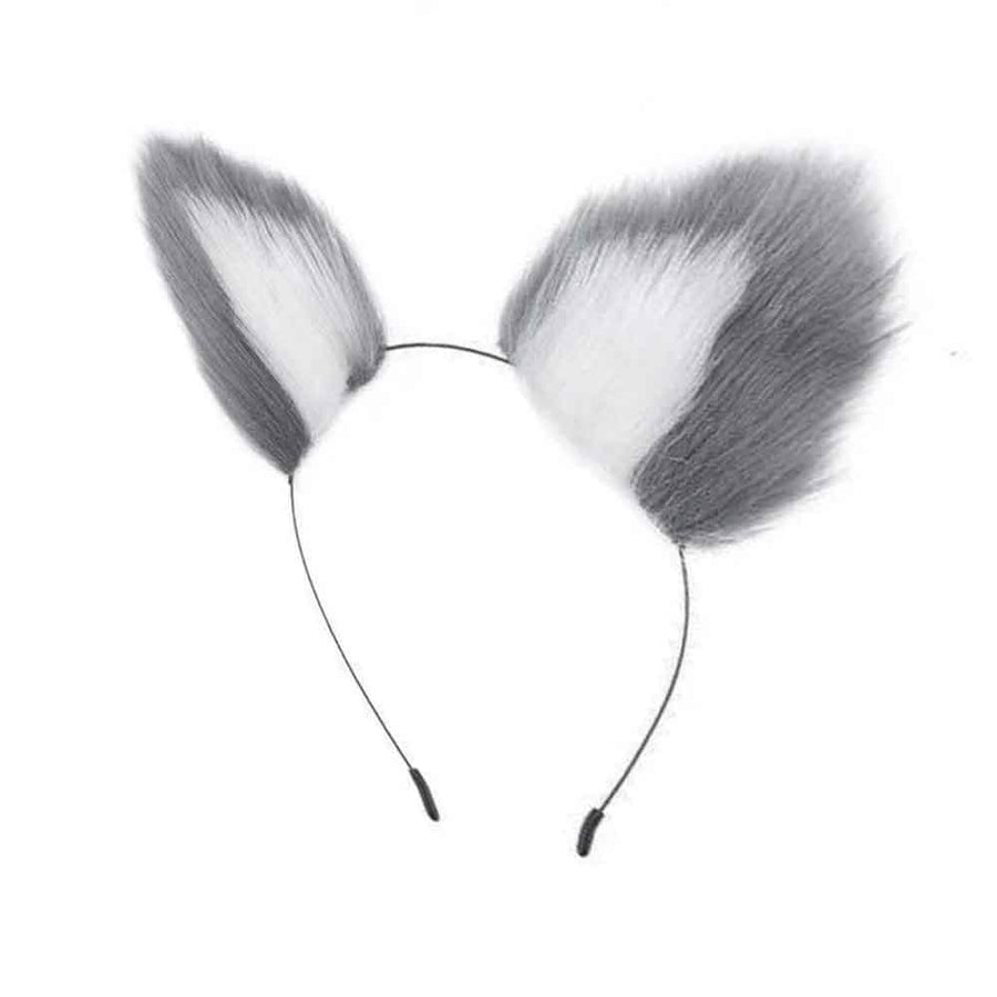 Grey And White Cat Ear Headband