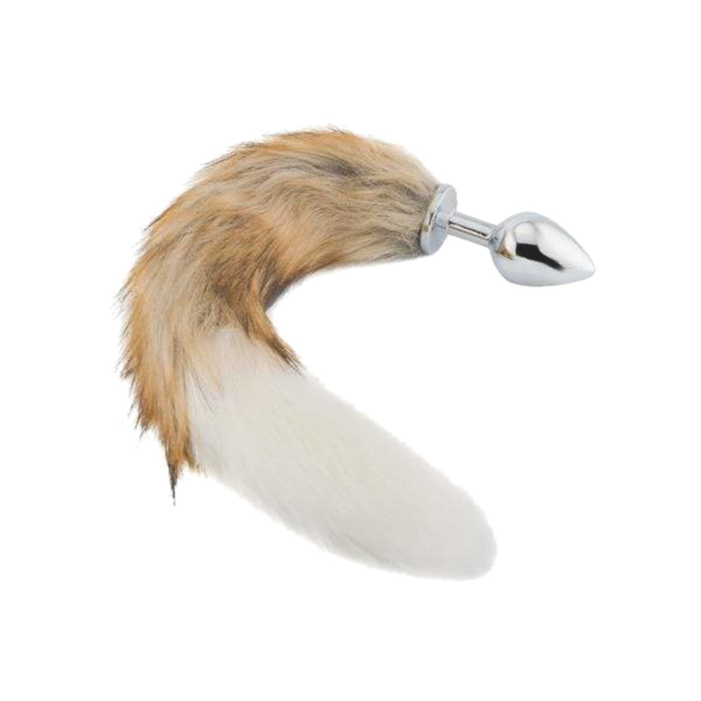 Brown with White Cat Metal Tail Plug, 18"