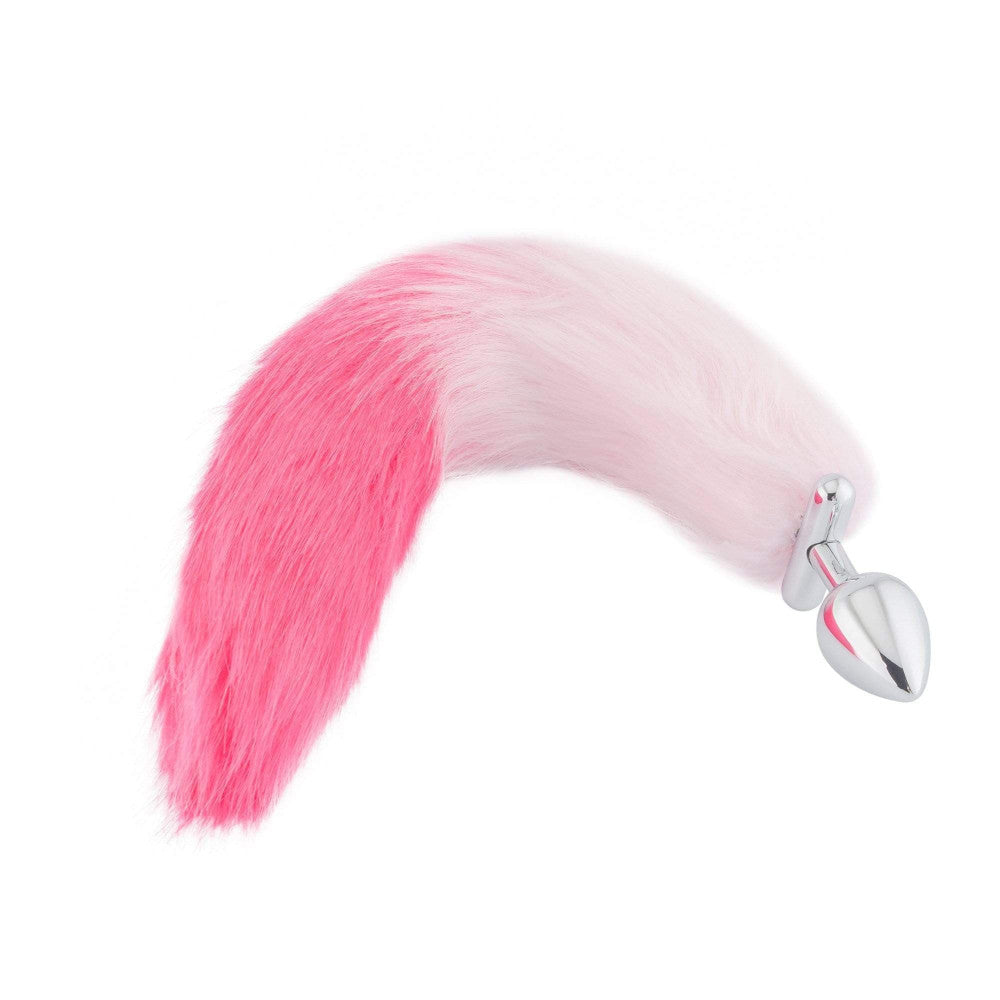 Pink with White Fox Shapeable Metal Plug, 18"