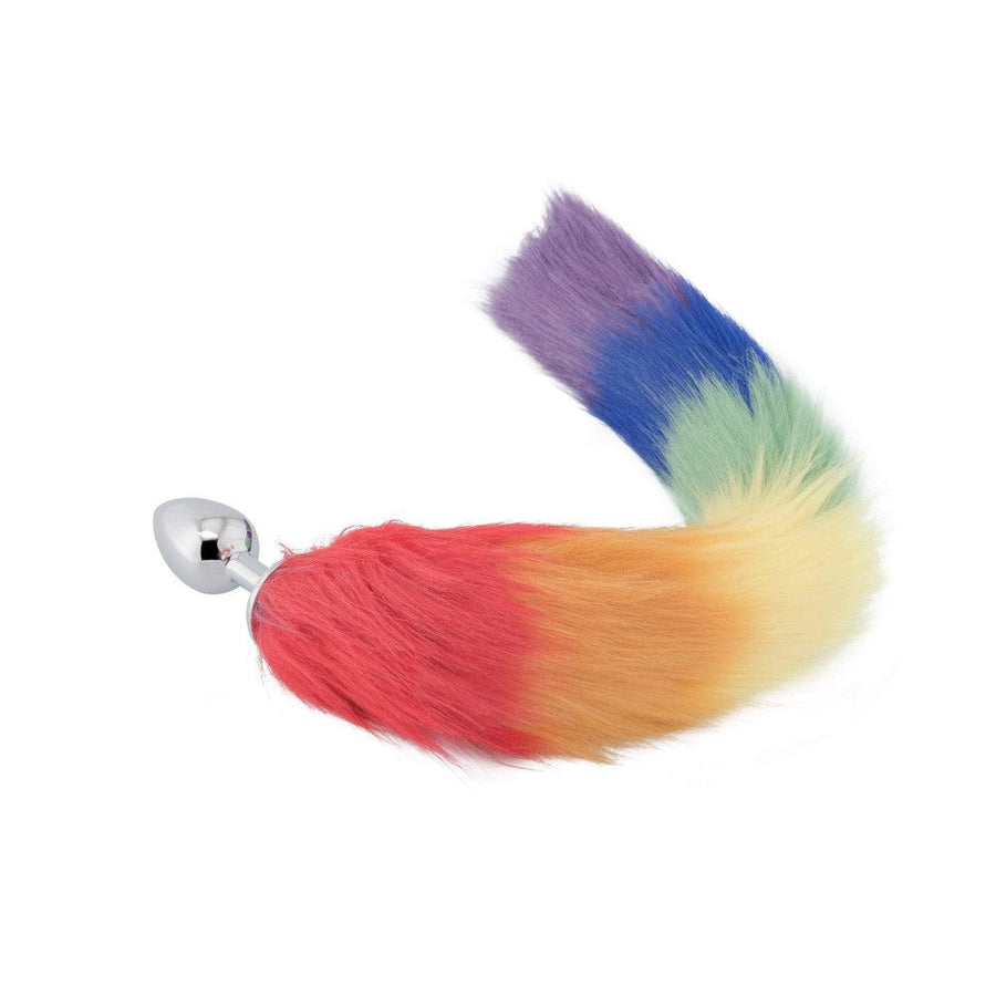 Rainbow Fox Tail Metal Plug 18"