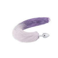 Purple/White Gradient Fox Tail With Plug-Shaped Metal Tip