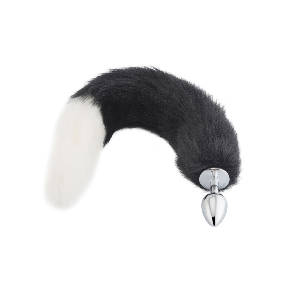 Black & White Wolf Tail Plug 16"