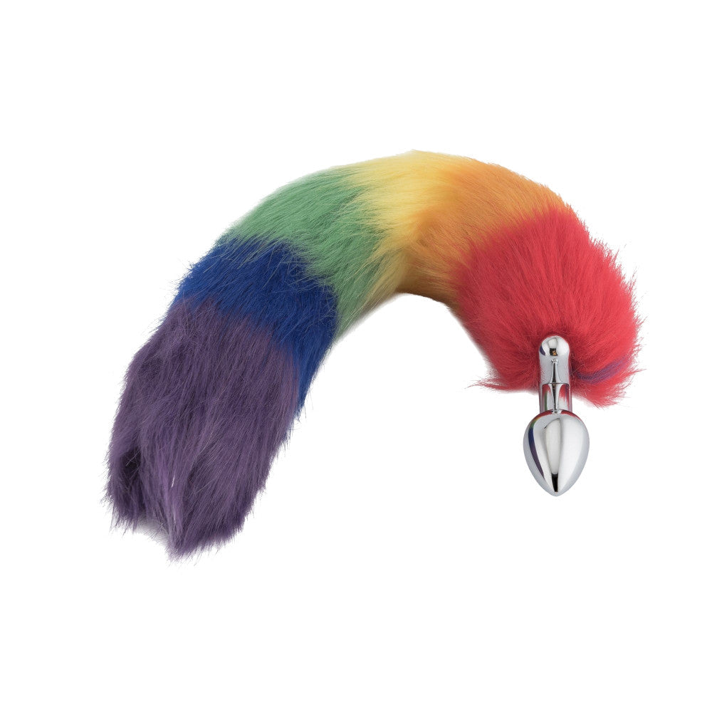 Rainbow Fox Shapeable Metal Tail Butt Plug, 18"