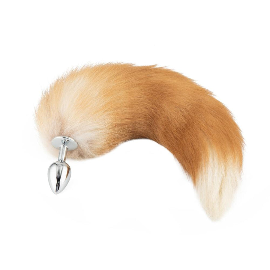 Orange Metal Fox Tail Butt Plug 16"