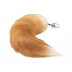 Orange Metal Fox Tail Plug 16"