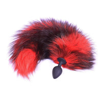 Red Silicone Wolf Tail Plug 16"