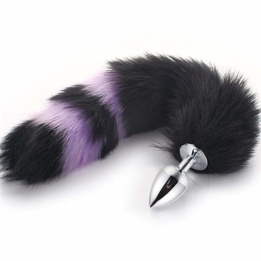 Black With Purple Fox Metal Plug, 14"