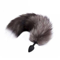 17" Tail Plug Black Wolf Silicone