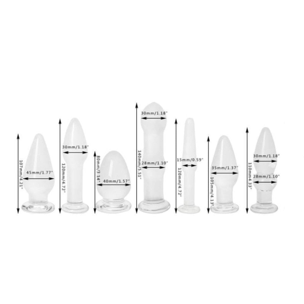 7 styles Crystal Glass Stimulator Butt Plug