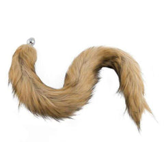 Fox Tail Stainless Steel Plug, Brown 32"