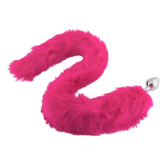 Pink Fox Metal Tail Plug, 32"