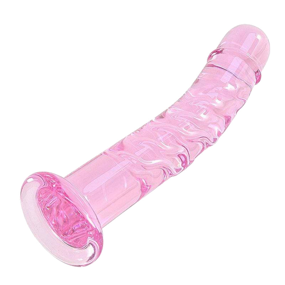 Tickled Pink Glass Anal Dildo