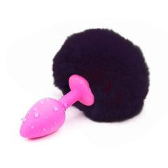 3" Tail Multi Color Bunny Tail Silicone plug