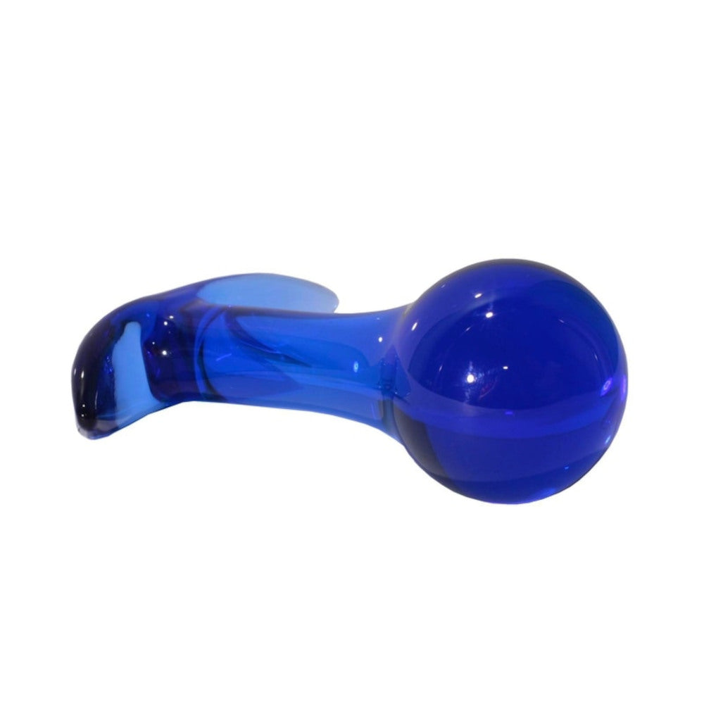 Blue Ball Glass Butt Plug