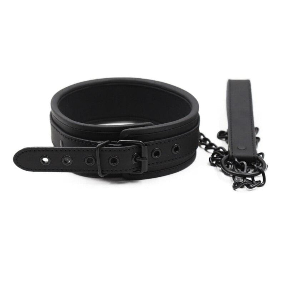 Smooth Black Temptation BDSM Training Collar